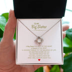 To My Big Sister Necklace - A Big Sister Is A Gift To The Heart - Gift for Sister - Love Knot Necklace