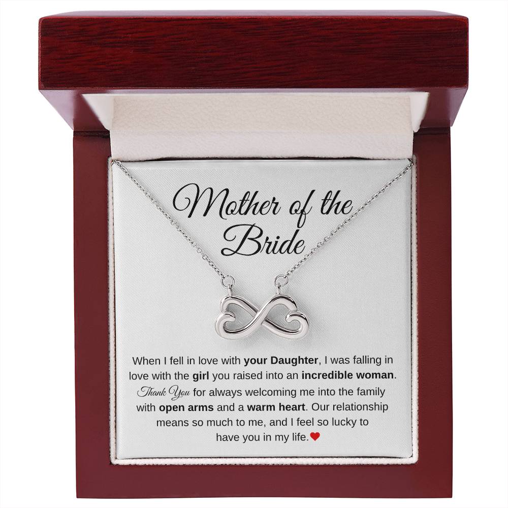 Mother of the Bride Present from Son In Law - Our relationship means so much to me - Endless Love Necklace