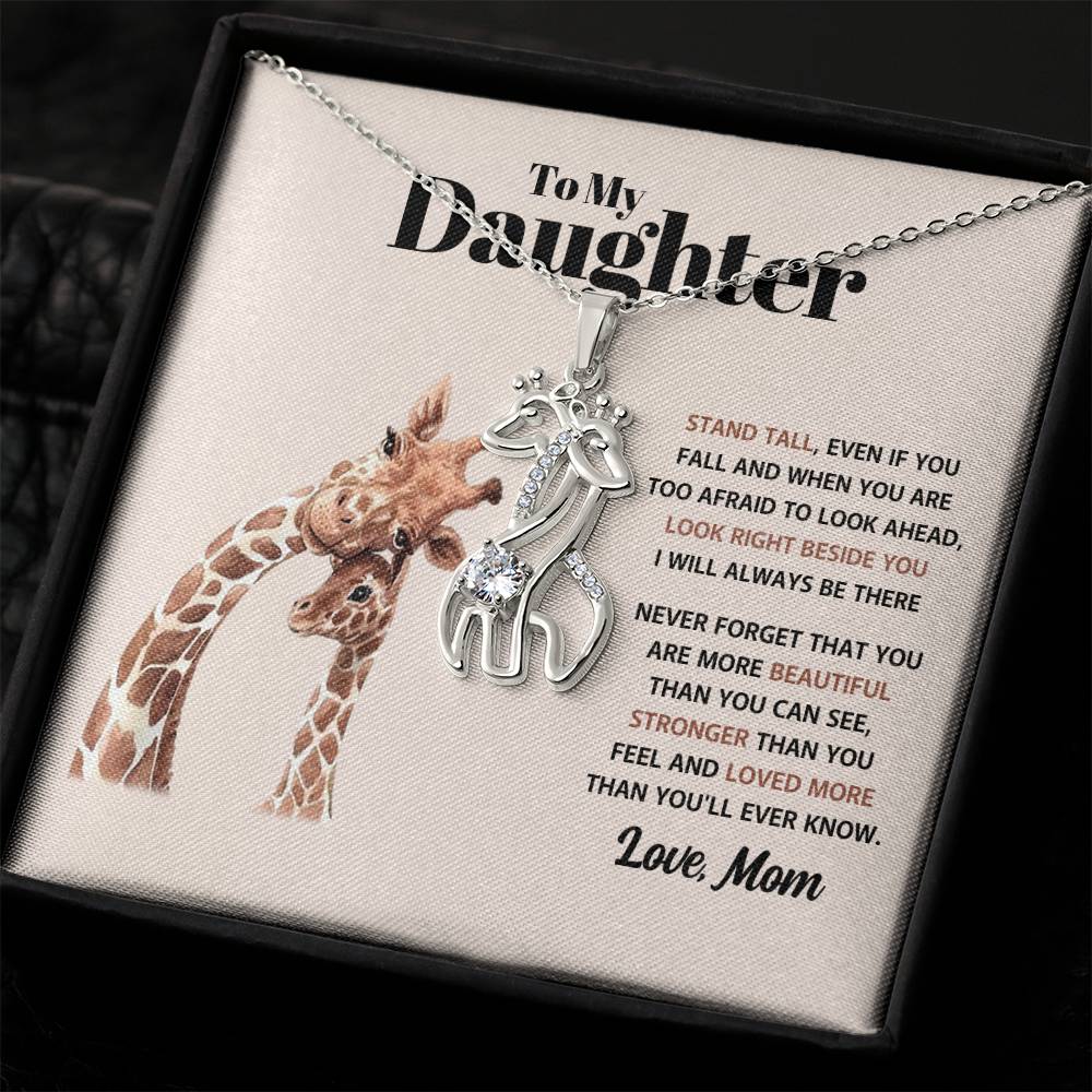 To My Daughter - Always Stand Tall - Giraffe Necklace Gift Set