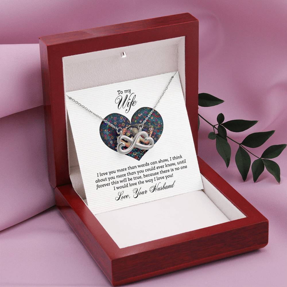 To My Wife Necklace - Romantic Husband to Wife Jewelry for Birthday, Valentine’s Day & Special Celebrations - Endless Love Necklace