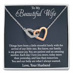 To My Wife Necklace - Romantic Christmas Gift from Husband with Love for Valentine’s Day & Anniversaries - Interlocking Hearts Necklace