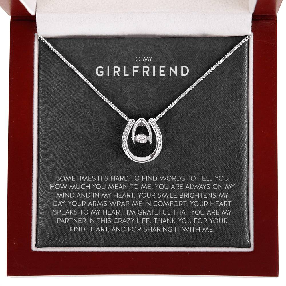 To My Girlfriend Necklace - Romantic Jewelry Gift for Christmas, Valentine’s Day & Surprises - Lucky In Love Necklace