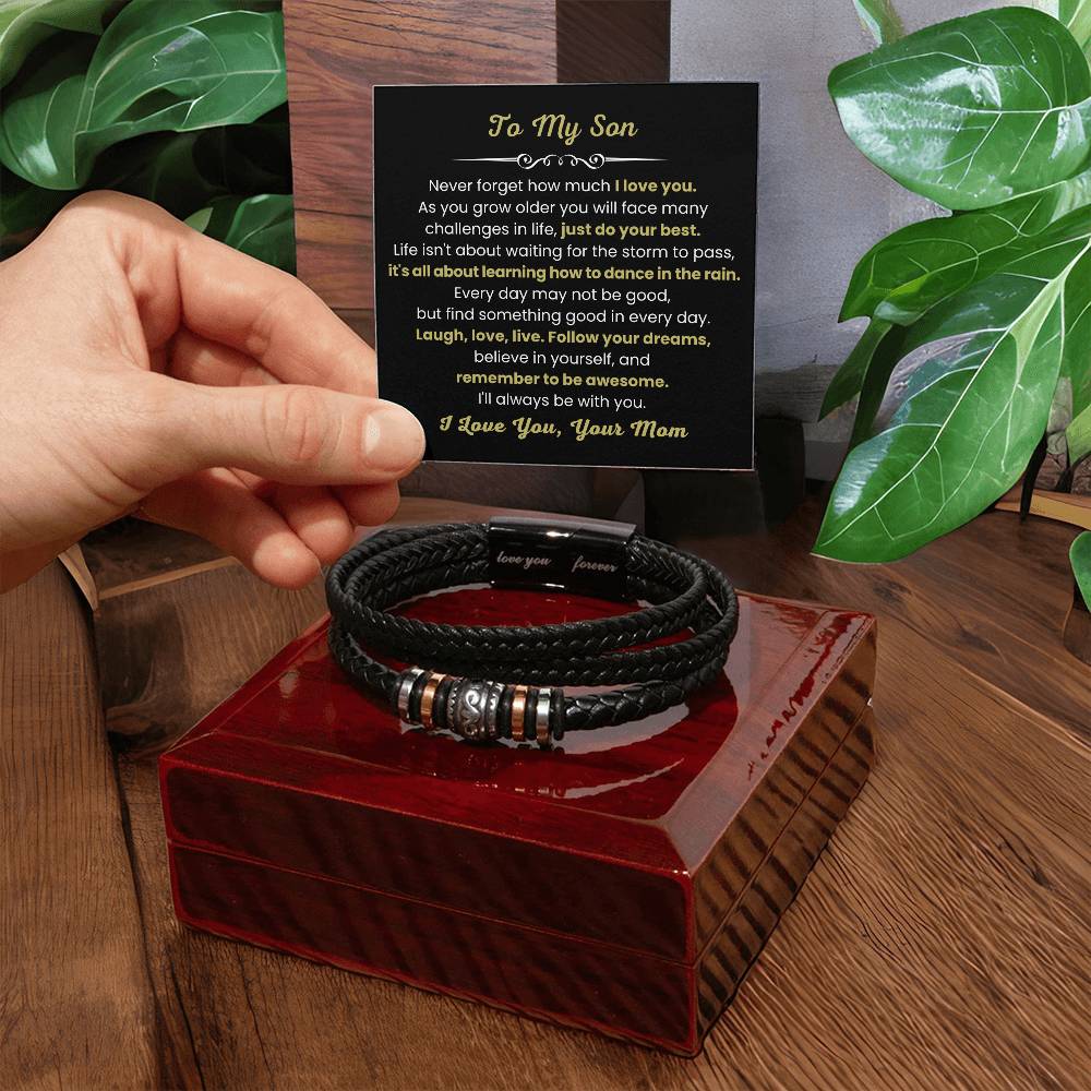 Son Jewelry Gift from Mom – Graduation, Birthday – Love You Forever Bracelet
