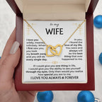 To My Wife Necklace - Heartfelt Gift for Birthday & Valentine’s Day - Interlocking Hearts Necklace
