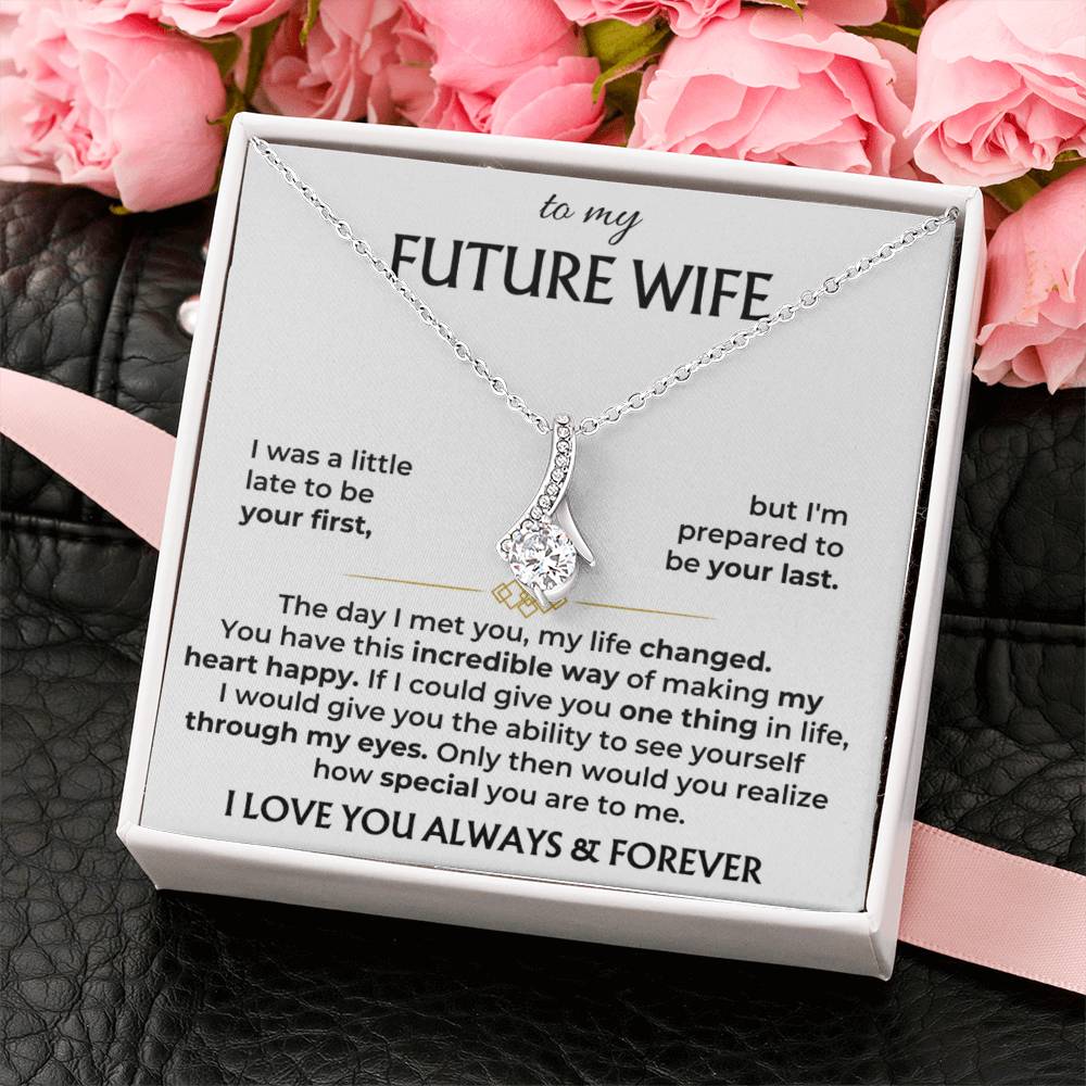 Future Wife Jewelry Gift - Long Lasting Romantic Necklace for Celebrating Love & Upcoming Marriage - Alluring Beauty Necklace