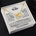To My Wife Necklace - Perfect Romantic Gift from Husband - Interlocking Hearts Necklace