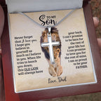To My Son - Gift for Son from Dad - I am so proud to be your father - Artisan Cross Necklace