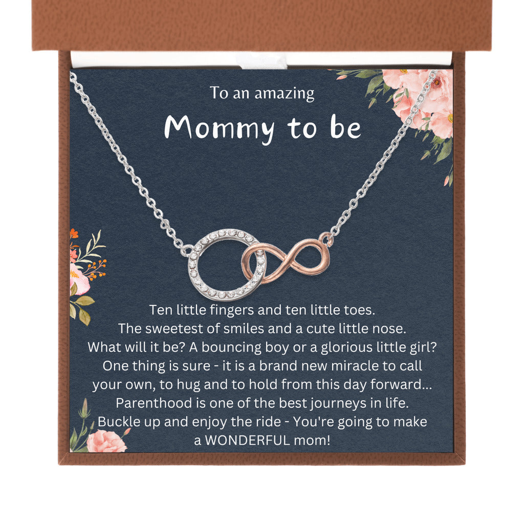 Baby Shower Gift for Mom, First Time Mommy Present For Mother's Day, Infinite Bond Circle Necklace