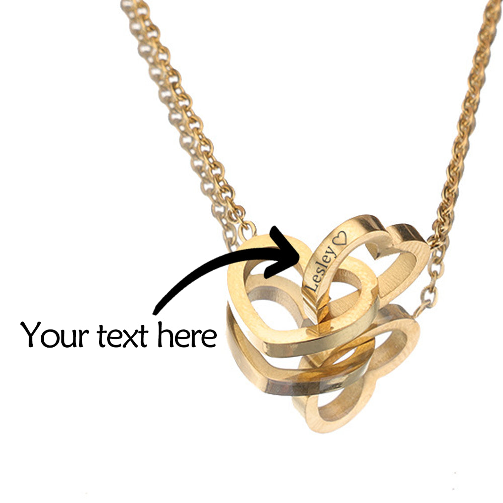 Double Heart Necklace with Rotatable Luxury Gift Box