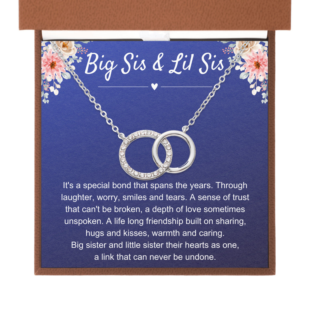 Big Sister & Little Sister Gift | Sister 2 Circles Necklace | Birthday & Graduation Gift For Sis