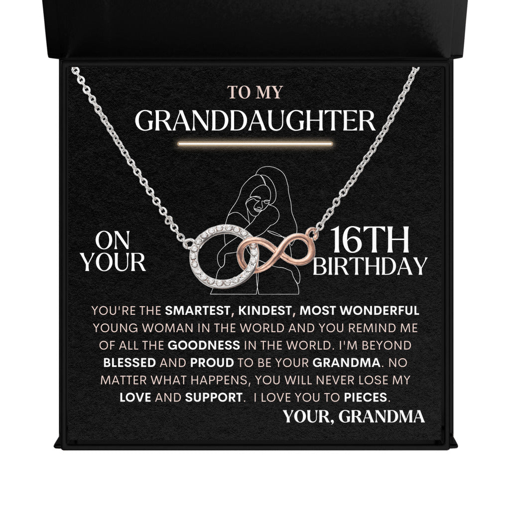 To My Granddaughter Gift From Grandma | On Your 16th Birthday | Infinite Bond Necklace