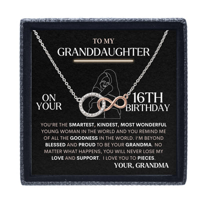 To My Granddaughter Gift From Grandma | On Your 16th Birthday | Infinite Bond Necklace