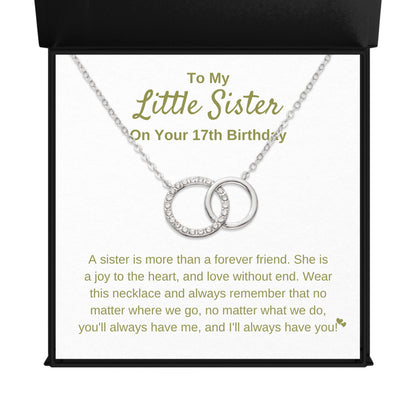 Little Sister Necklace Gift For 17th Birthday | Endless Connection Interlocking Circles Necklace