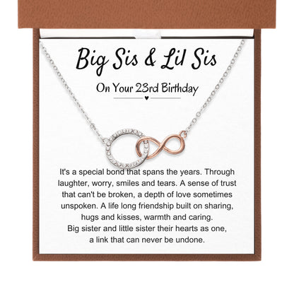 23rd Birthday Necklace Gift For Sister | Infinite Bond Circle Necklace