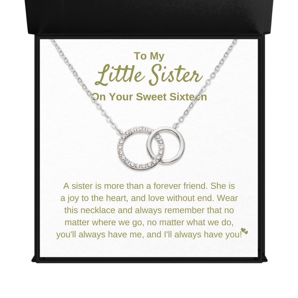 Little Sister Necklace Gift For Sweet Sixteen | Endless Connection Interlocking Circles Necklace
