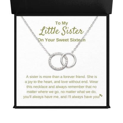 Little Sister Necklace Gift For Sweet Sixteen | Endless Connection Interlocking Circles Necklace