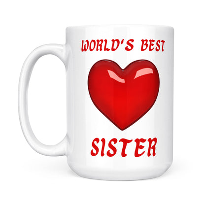 World's Best Sister Heart Mugs