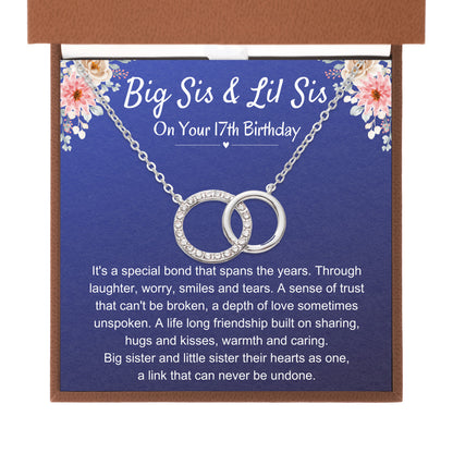 Big Sister & Little Sister Necklace Gift For 17th Birthday | Endless Connection - Interlocking Circles Necklace