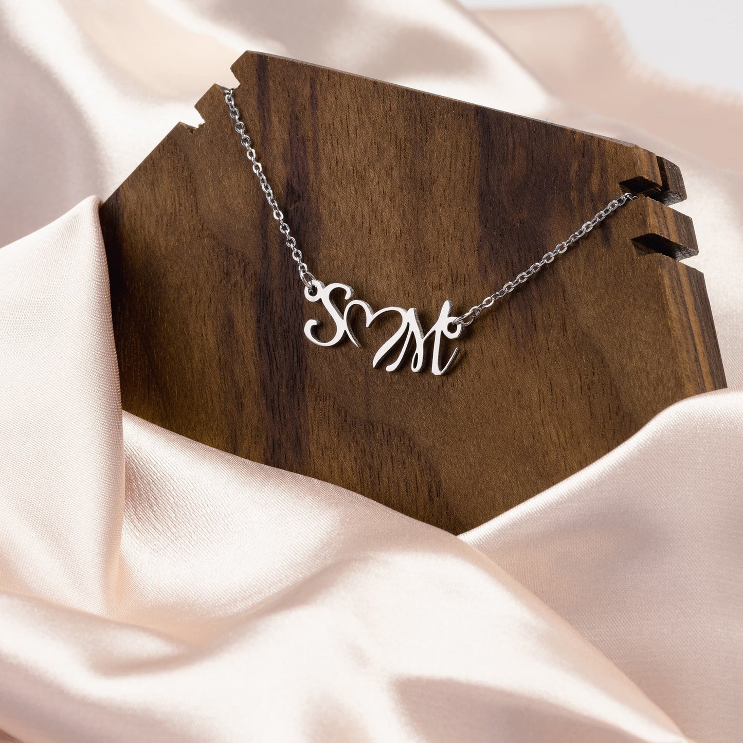 Double Initial Personalized Heart Necklace - Louis Monte