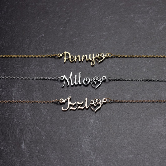 Personalized Dog Name Necklace - Louis Monte