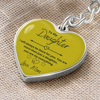 Personalized Daughter Heart Keychain