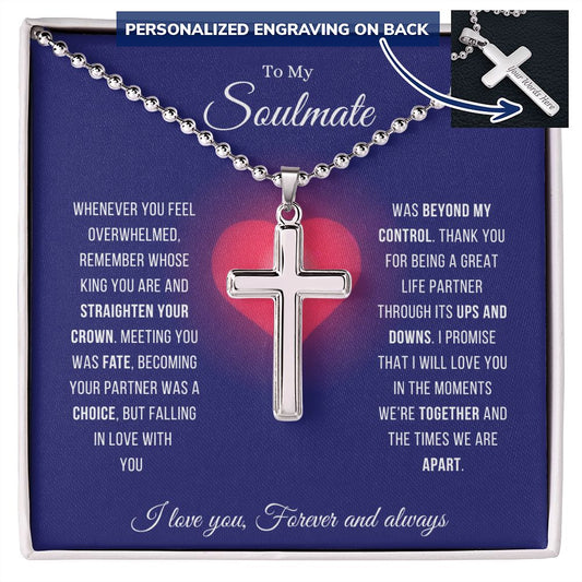 Soulmate - We Are Together Personalized Cross Necklace