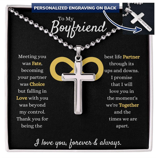 Boyfriend - My Choice Personalized Cross Necklace