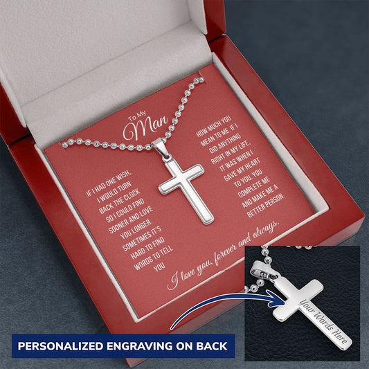 To My Man Gift Cross Necklace