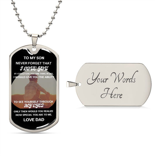 Personalized Military Necklace Gift for Son from Dad