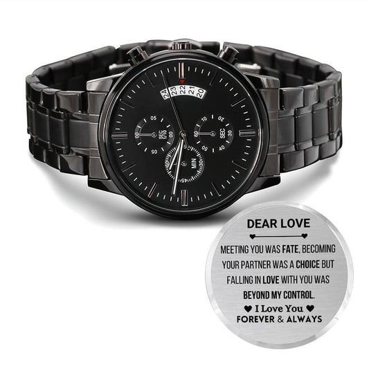 Black Chronograph Watch for Him
