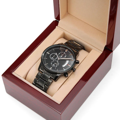 To My Love - I'm Not Perfect Black Chronograph Watch
