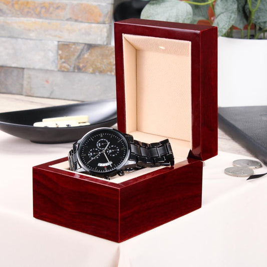 Gift for Him Black Chronograph Watch