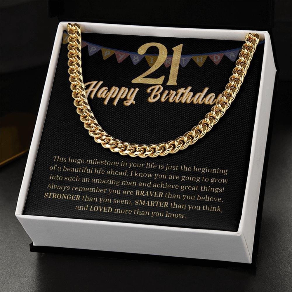21st Birthday Gift for Him  | Huge Milestone Cuban Link Chain, Birthday Gifts for Male 21st