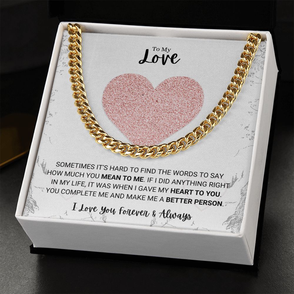 My Love - You Complete Me Cuban Link Chain