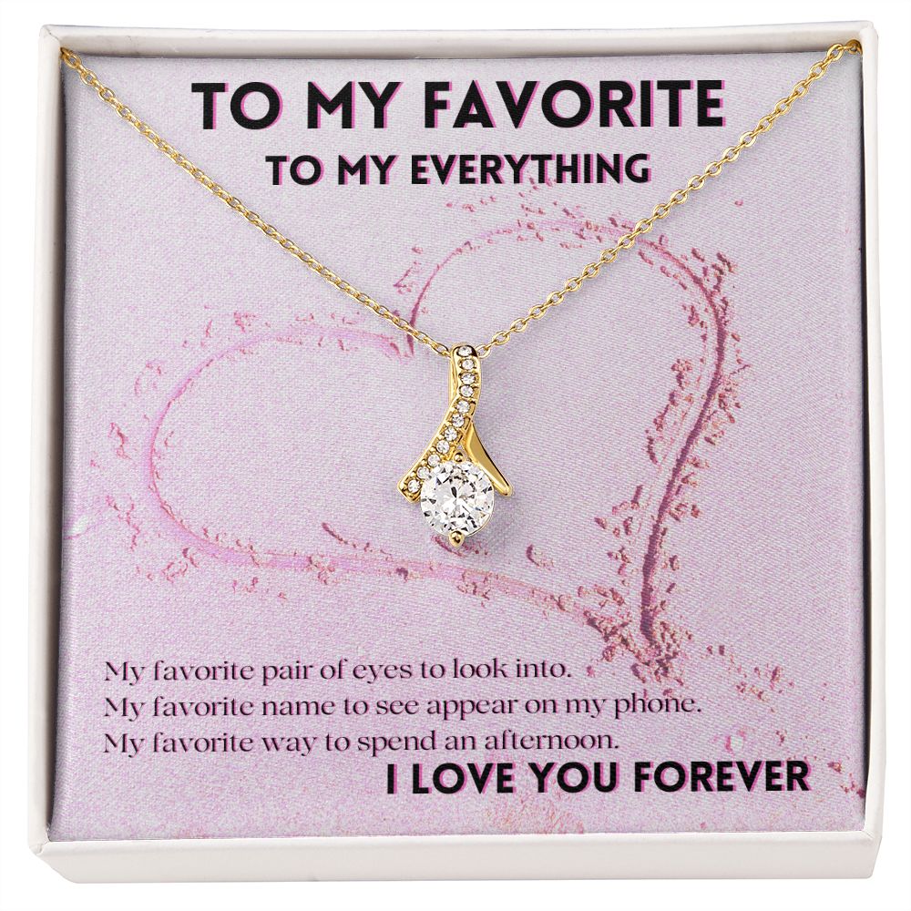 Valentine's Day Necklace for Her - 18k Yellow Gold Finish