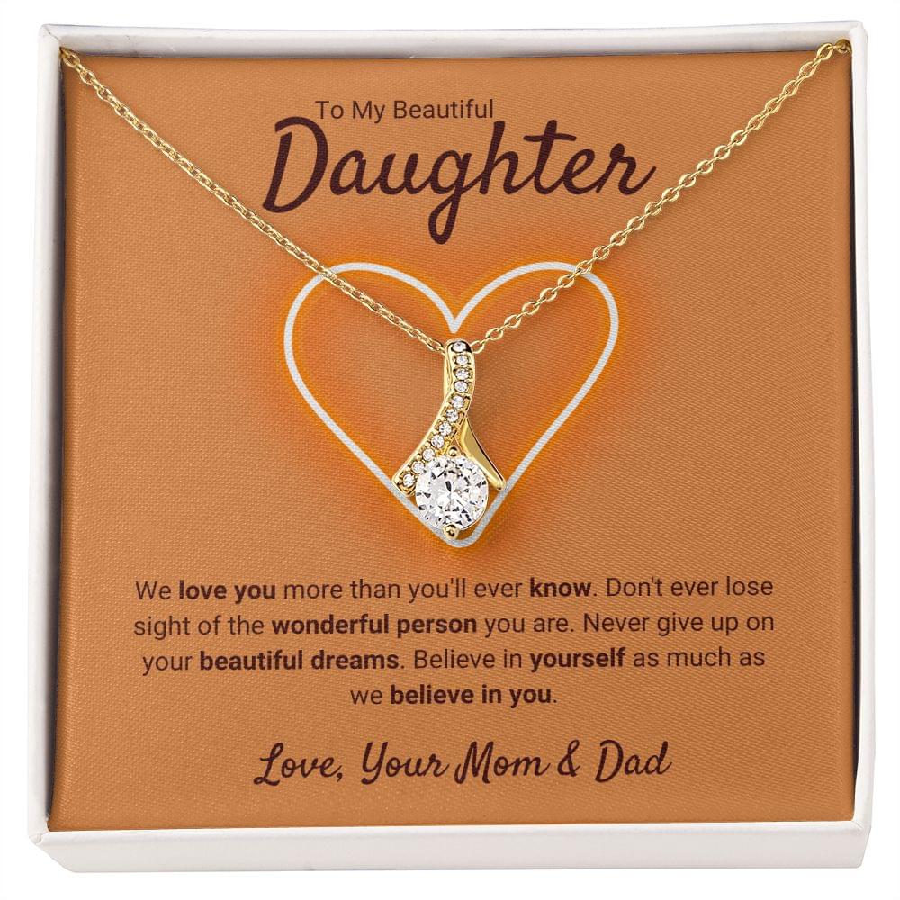 Daughter Jewelry Gift From Mom And Dad | Alluring Beauty Necklace
