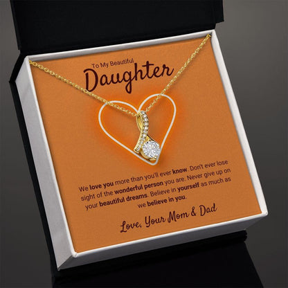 Daughter Jewelry Gift From Mom And Dad | Alluring Beauty Necklace