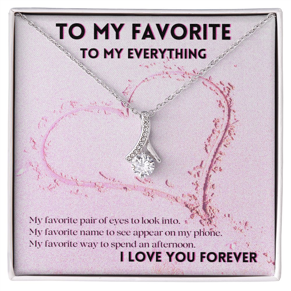 Valentine's Day Necklace for Her - 14k White Gold Finish