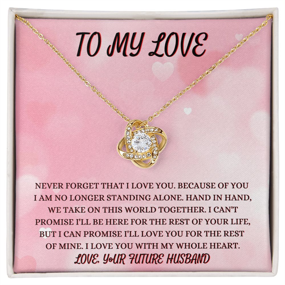 TO My Love Hand In Hand Valentine's Day | Love Knot Necklace