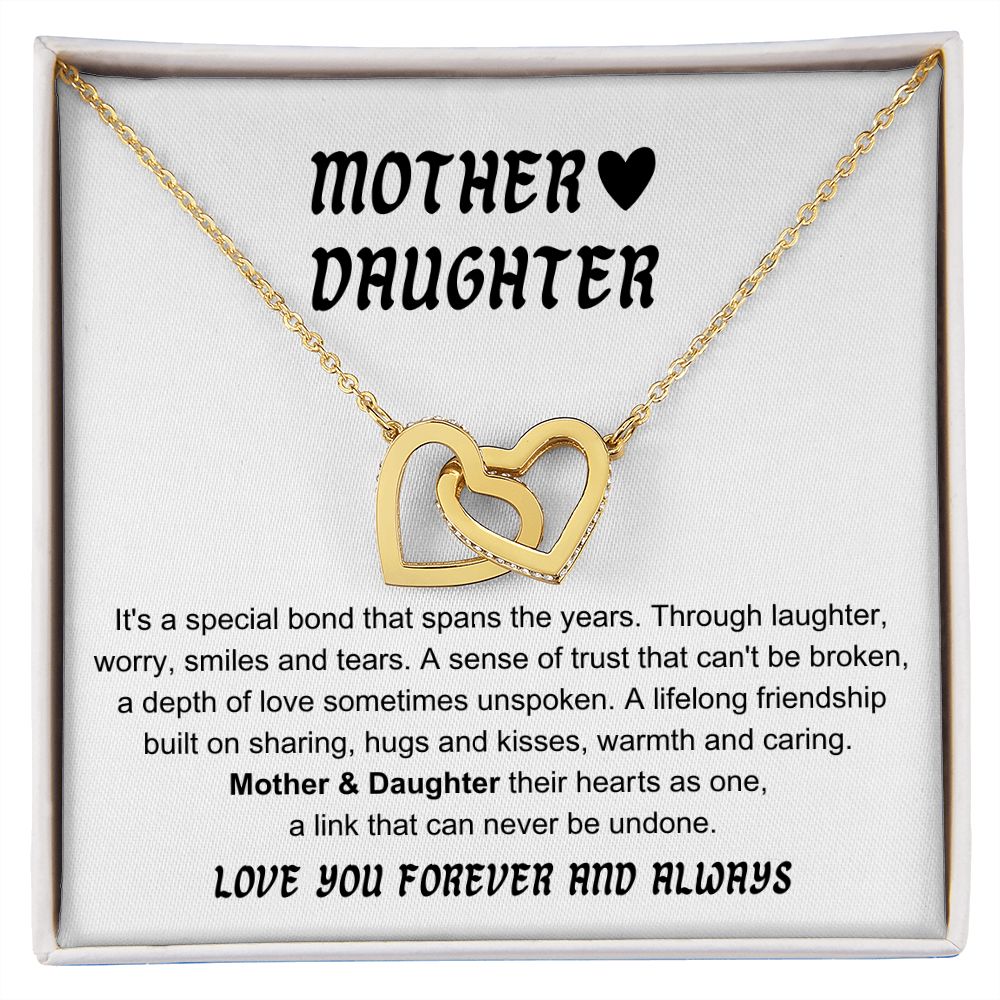 Mother And Daughter Interlocking Hearts Necklace