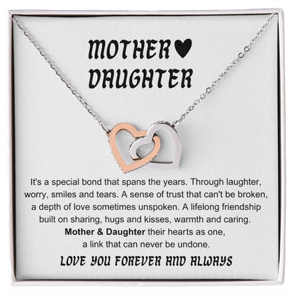 Mother And Daughter Interlocking Hearts Necklace