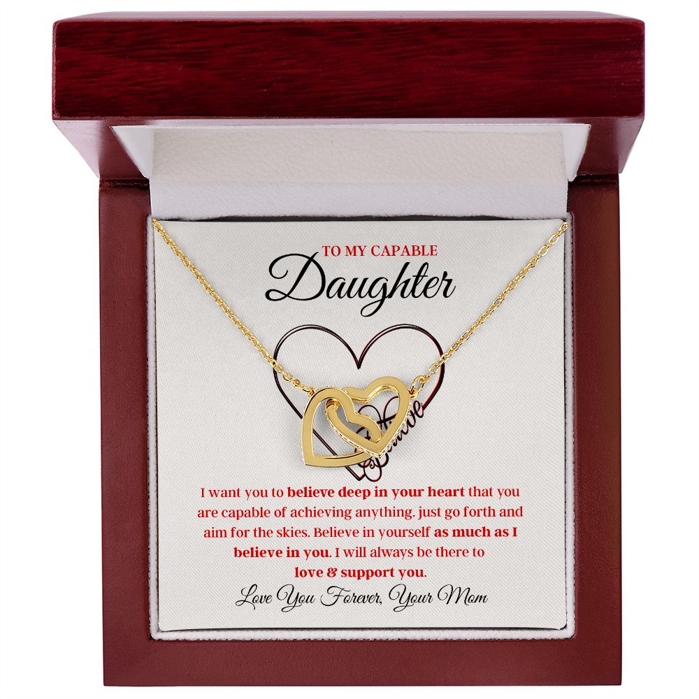 To My Daughter Heart Necklace From Mom