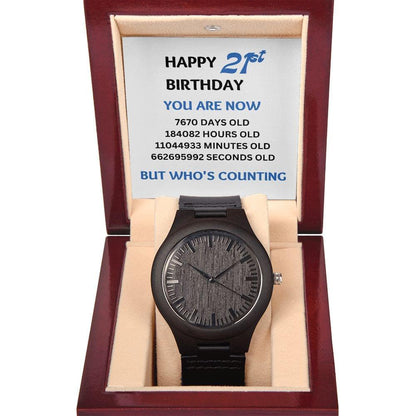 21st Happy Birthday - You Are Now Wooden Watch