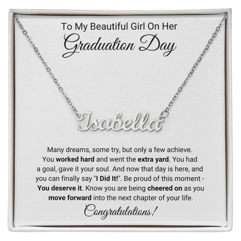 To My Beautiful Girl Graduation Name Necklace