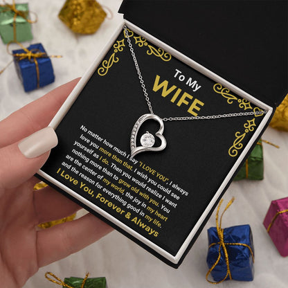 To My Wife - You Are The Center Of My World - Forever Love Necklace