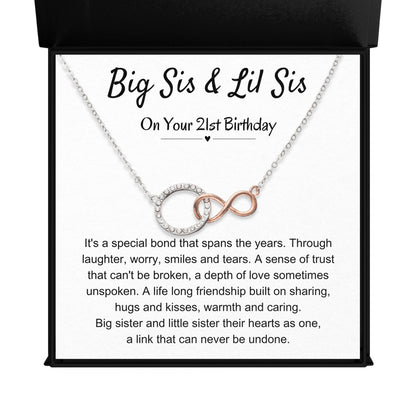 21st Birthday Necklace Gift For Sister | Infinite Bond Circle Necklace