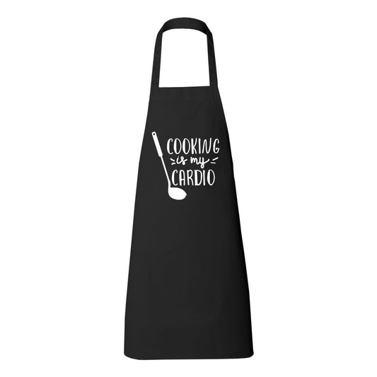 Cooking Is My Cardio - Butcher Apron - Black