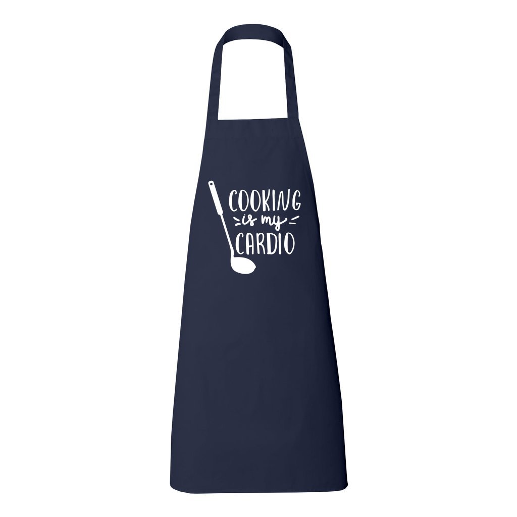 Cooking Is My Cardio - Butcher Apron - Navy