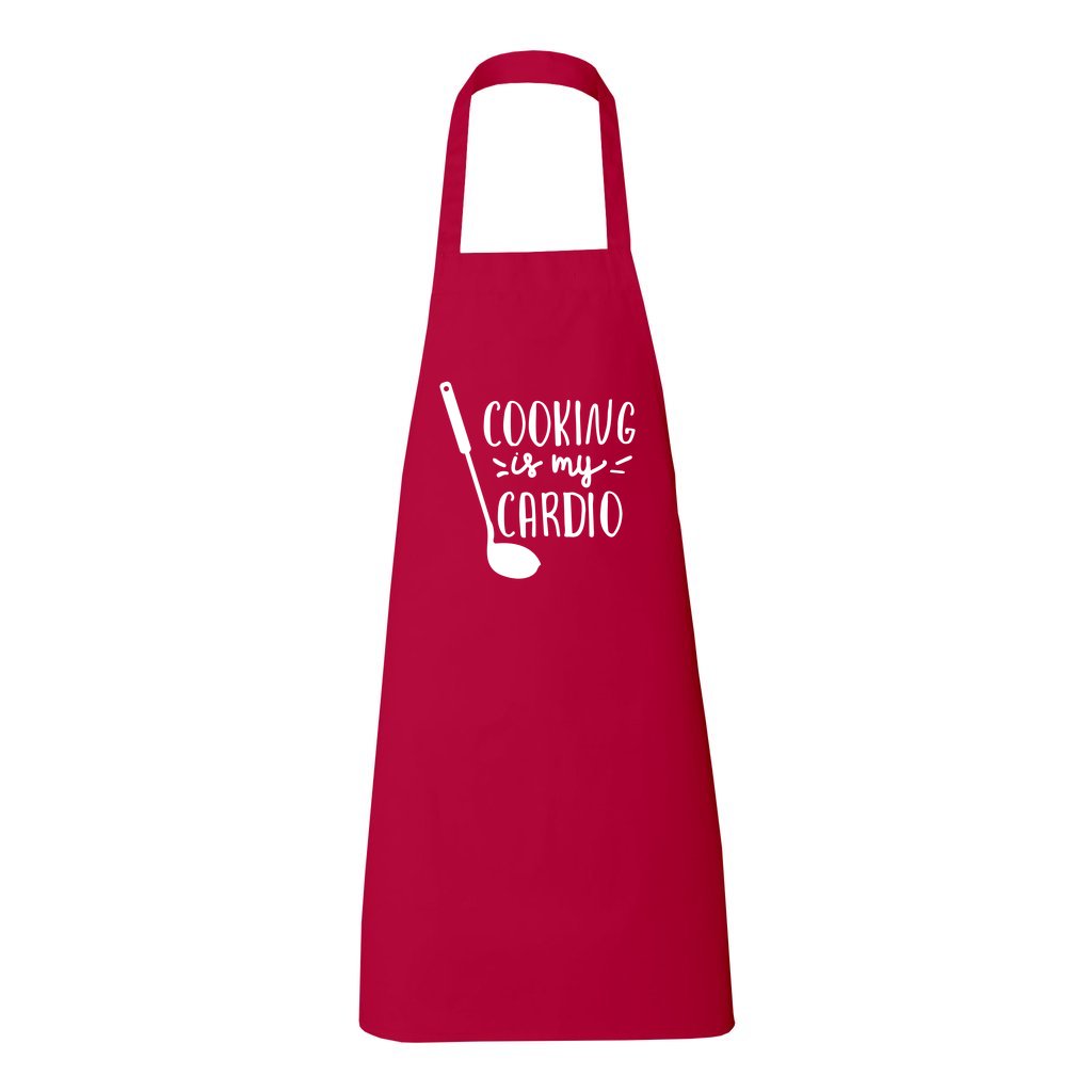Cooking Is My Cardio - Butcher Apron - red