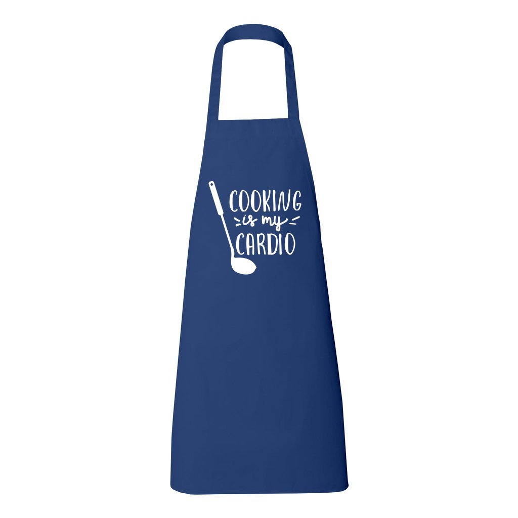 Cooking Is My Cardio - Butcher Apron - Blue